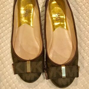Michael Kors brown signature ballet flats